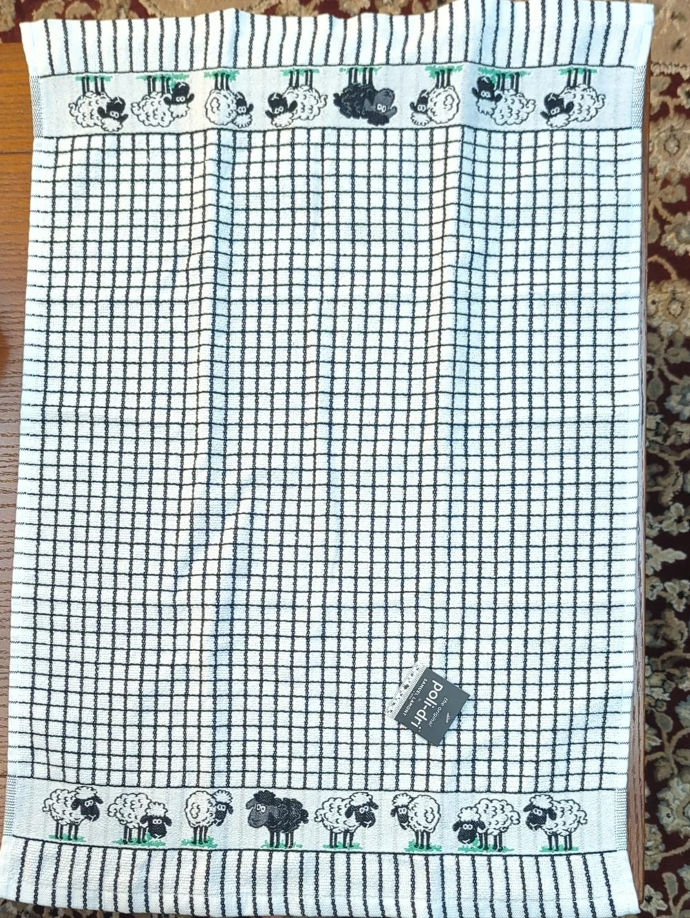 Poli-Dri Sheep Kitchen Towel - Black and White New With Tags